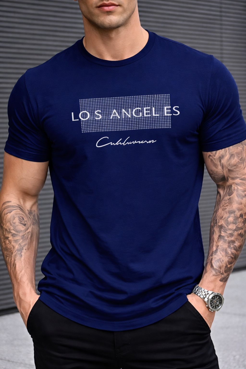 Men’s Premium White Printed T-Shirt – Los Angeles Graphic Slim Fit Cotton Tee for Gym & Casual Wear