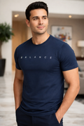 Men’s Premium Gym T-Shirt – Slim Fit Muscle Fit “Balance” Workout Tee | Breathable Activewear for Gym & Training