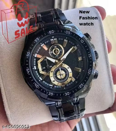 Skylark Black New Gold Chronograph Dial Stylish Men & Boys Watch