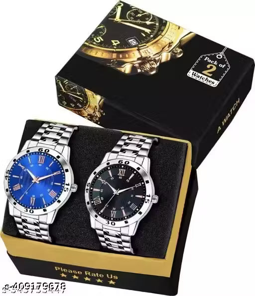 Analog Watch for Men Combo Pack of 2 - New Arrival Black & Brown